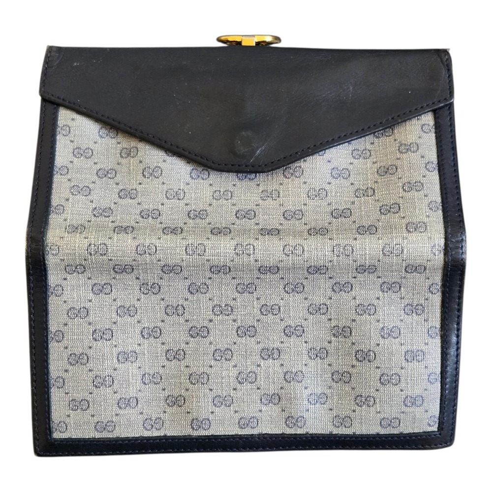 Gucci Vintage Blue Canvas/Leather His/Hers Wallets Made In Italy - Picture 4 of 7